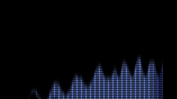 График Уровней Аудио Синий Черном Фоне 4Kanimation Концепция Абстрактная — стоковое видео