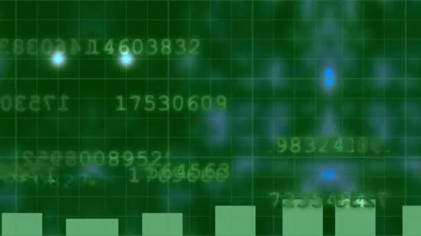Graf Zeleném Digitálním Pozadí Náhodnými Čísly Animace — Stock video