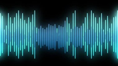 Audio levels pulsating on black background animation concept abstract