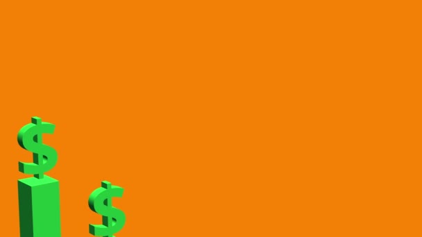 Stapeldiagram Diagram Visar Tillväxt Orange Bakgrund Animation — Stockvideo