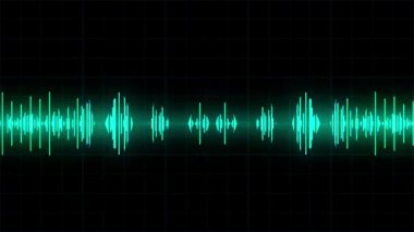 Audio levels pulsating on black background animation concept abstract