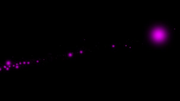 Neon Pembe Küre Siyah Boşlukta Işık Topları Animasyon — Stok video