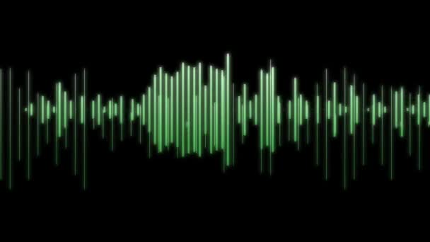 Аудио Уровни Пульсирующие Черном Фоне Анимации Концепция Абстрактной — стоковое видео