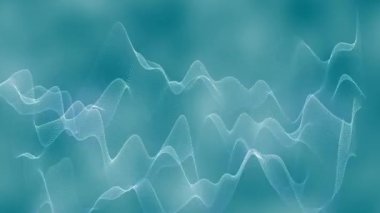 Mavi parçacık ağı mavi arkaplan üzerinde yüzer soyut animasyon 