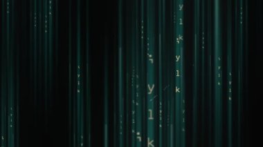 Matrix hexadecimal data flowing in cyberspace animation abstract