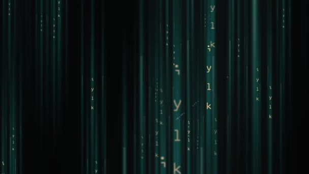 Matrix Hexadecimal Data Som Flyter Cyberspace Animation Abstrakt — Stockvideo