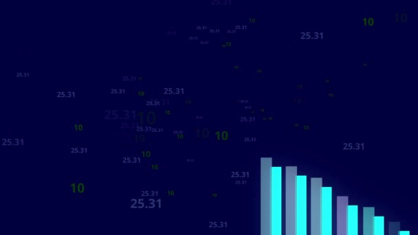 Graficul Fundal Digital Albastru Numere Aleatorii Animație — Videoclip de stoc