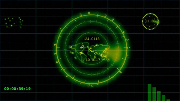 Radar ekran dijital haritalama sistemi soyut arkaplan çizimi