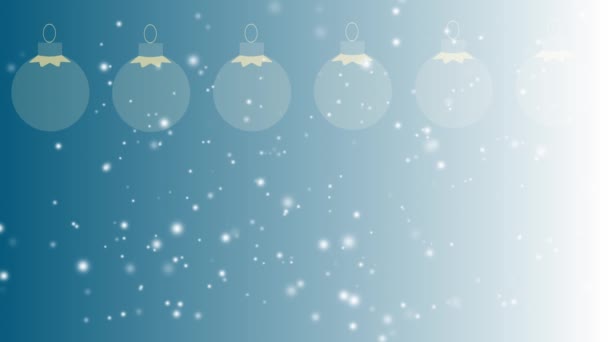 Jul Blå Snefald Baggrund Med Kugler Baggrund Animation – Stock-video