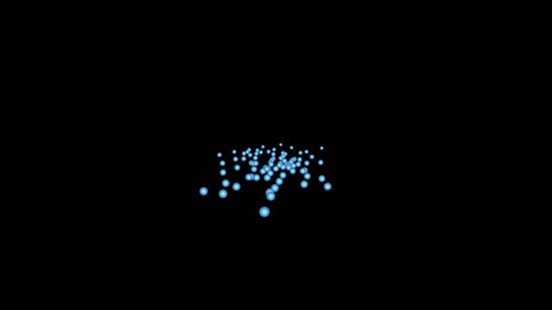 Neon Mavi Küre Siyah Boşlukta Işık Topları Animasyon — Stok video