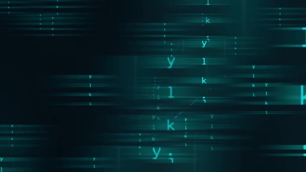 Matrix Hexadecimal Data Flowing Cyberspace Animation Abstract — 비디오