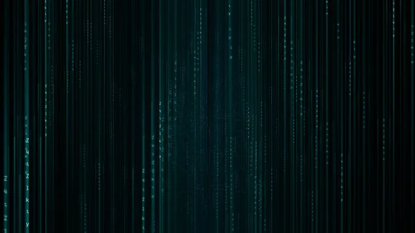Matrix Hexadecimal Data Flowing Cyberspace Animation Abstract — Stok Foto