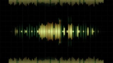 Audio levels pulsating on black background animation concept abstract