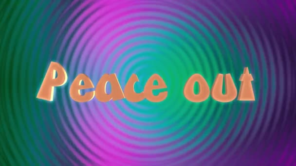 Peace Out Sixties Hippy Style Pink Animación Psicodélica Fondo — Vídeos de Stock