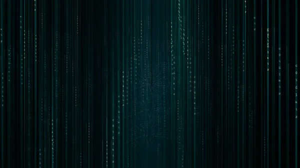 Matrix Hexadecimal Data Som Flyter Cyberspace Animation Abstrakt — Stockfoto