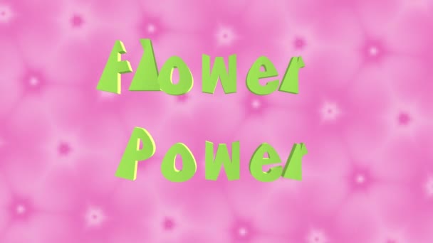 Цветочная Сила Шестидесятых Стиле Хиппи Розовая Психоделическая Фоновая Анимация — стоковое видео