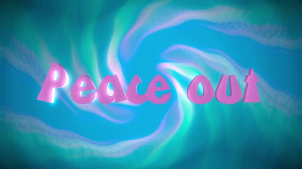 Peace Out Sixties Hippy Style Pink Animación Psicodélica Fondo — Vídeos de Stock