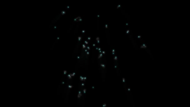 Mavi Işıklar Parçacıklar Derin Uzayda Süzülür Animasyon Konsepti — Stok video