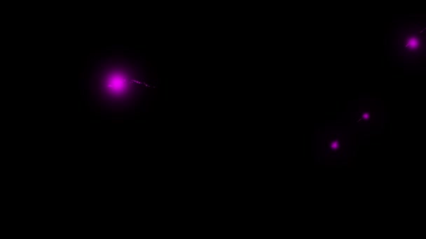 Neon Pembe Küre Işık Topları Siyah Uzayda Patlayarak Animasyon — Stok video