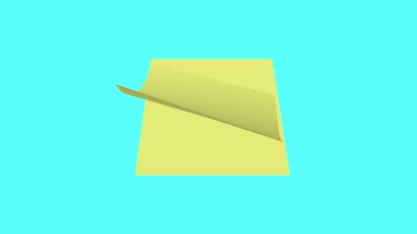 Yellow Empty Sticky Notes Background Concept Animation — Stock Video