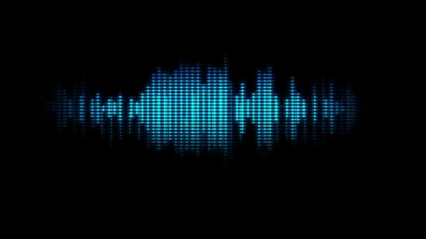 Аудио Уровни Пульсирующие Черном Фоне Анимации Концепция Абстрактной — стоковое видео