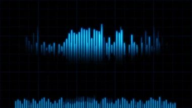 Audio levels pulsating on black background animation concept abstract