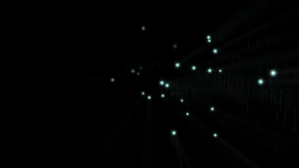 Vortex Bleu Néon Boules Sphère Lumière Dans Espace Noir Animation — Video