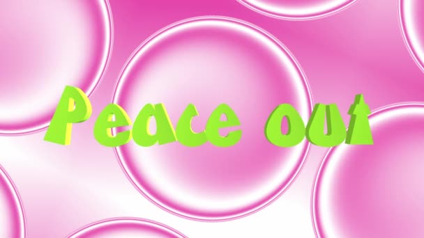 Peace Out Sixties Hippy Style Pink Fondo Psicodélico Animación — Vídeos de Stock