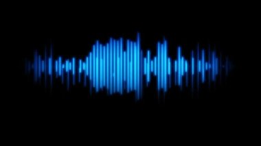 Audio levels pulsating on black background animation concept abstract