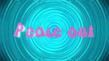 60 'ların hippi tarzı mavi Psychedelic arkaplan animasyonuna barış