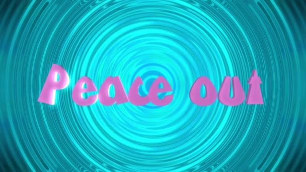 Ların Hippi Tarzı Mavi Psychedelic Arkaplan Animasyonuna Barış — Stok video
