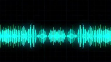 Audio levels pulsating on black background animation concept abstract