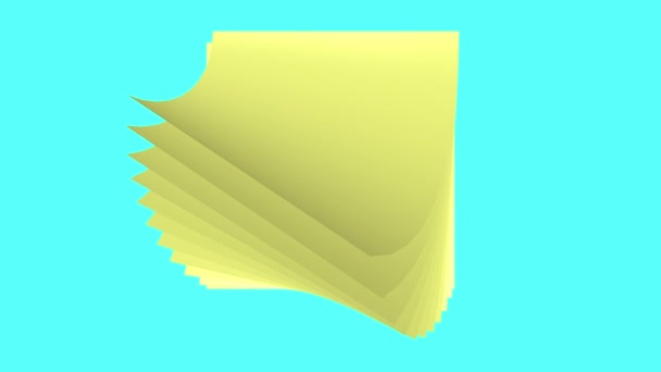 背景概念动画的黄色空白便条 — 图库视频影像