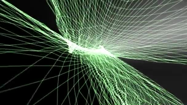 Estructura Geométrica Cuadrícula Viaja Través Del Espacio Concepto Animación — Vídeos de Stock