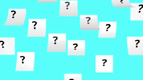 Question Marks Written White Sticky Notes Animation — Stock Video