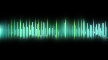 Audio levels pulsating on black background animation concept abstract