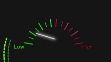 Alarm uyarısı 4k animasyon konseptiyle düşük ile yüksek arasında bir değer göster