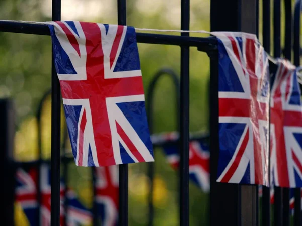 Bunting Union Jacks Brittisk Flagga För Royal Fest Street Party — Stockfoto
