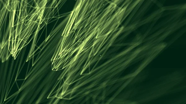 stock image Geometric grid green fiber lines abstract concept illustration background