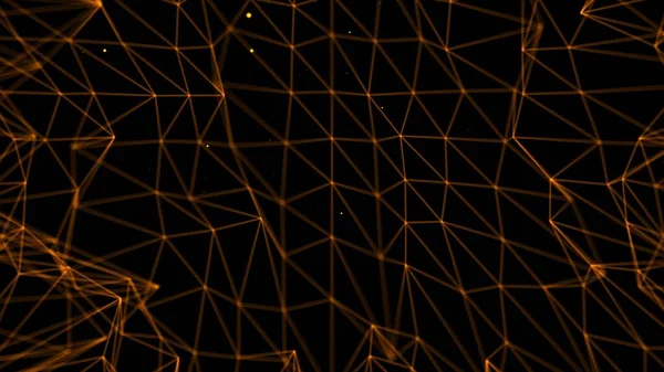 Goldenes Geometrisches Gitter Dreidimensionalen Raum Hintergrundbild — Stockfoto