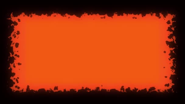 Pomarańczowy Efekt Ognia Obramowanie Tła Animacja — Wideo stockowe