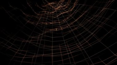 Altın Geometrik ızgara üç boyutlu uzay animasyonu 4k