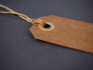 Kahverengi adres etiketi etiketi arkaplan seçici odak noktası