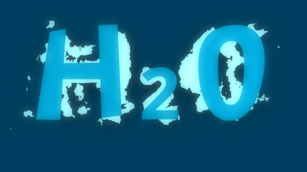 H20 Symbol För Vatten Animation Blå Bakgrund Illustration — Stockfoto