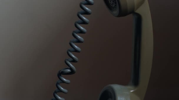 Récepteur Téléphone Rotatif Vintage Suspendu Ralenti Inclinaison Mise Point Sélective — Video