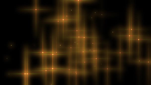 金色恒星的矩阵在空间抽象动画4K的概念中传播 — 图库视频影像