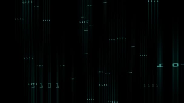 Matrix Hexadecimal Data Som Flyter Cyberrymden Animation Abstrakt — Stockvideo