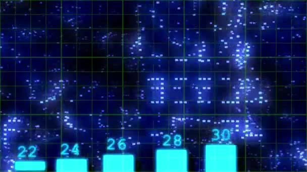 Graf Modrém Potlučeném Pozadí Animace — Stock video