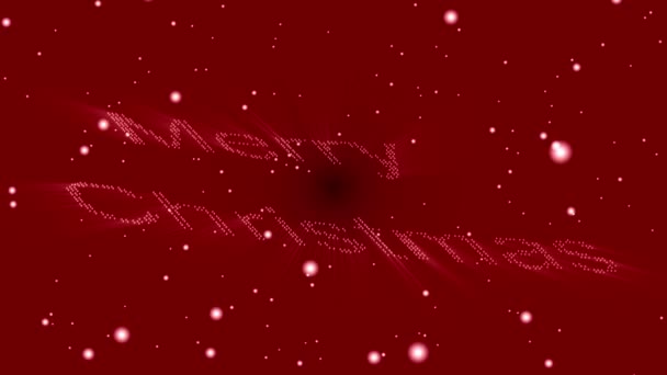 Boldog Karácsonyt Neon Vezette Stílus Animáció Úszik Három Dimenzióban Piros — Stock videók