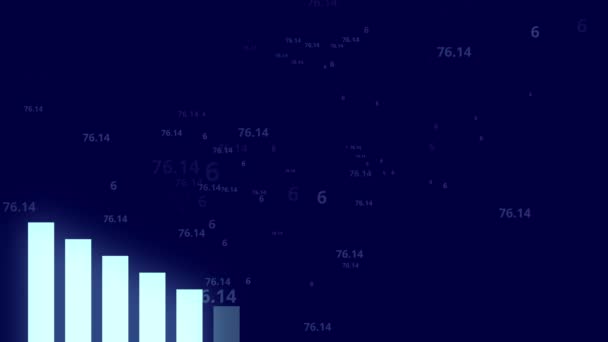 Graf Modrém Digitálním Pozadí Náhodnými Čísly Animace — Stock video